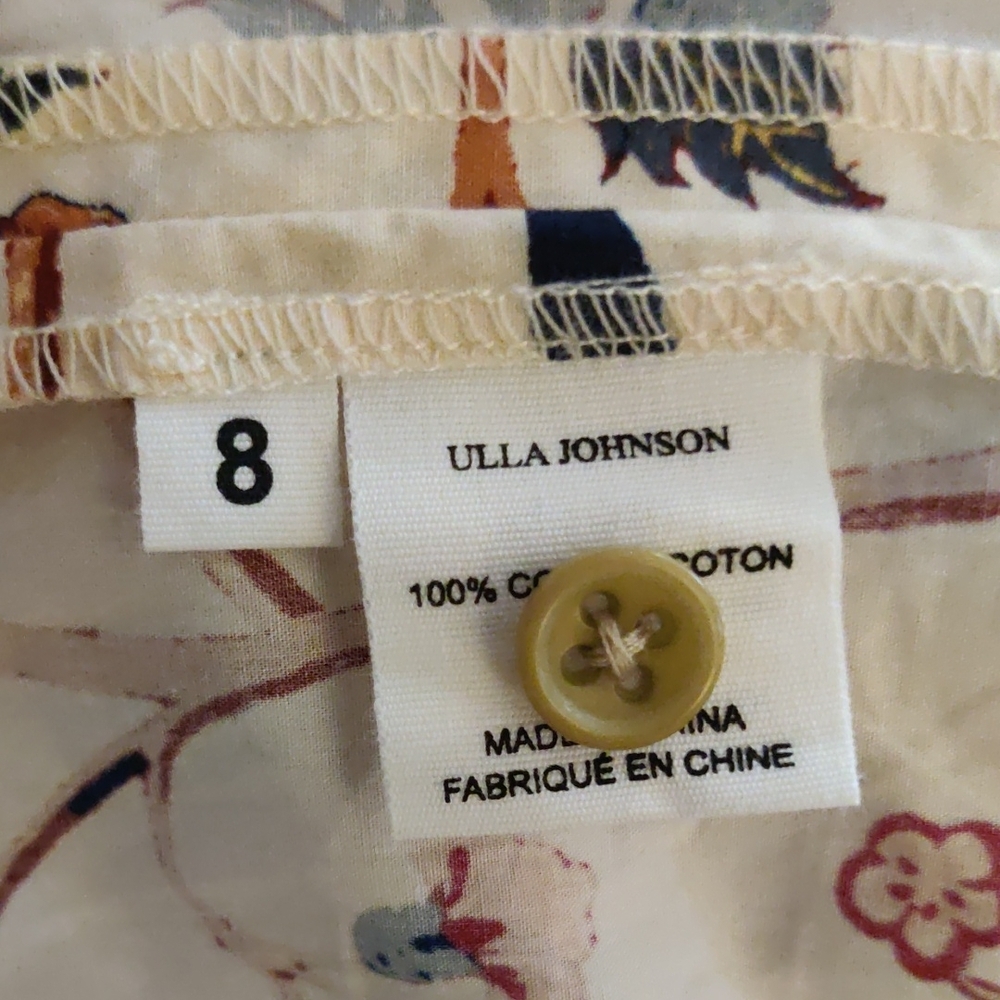 Ulla Johnson Eden Floral Ruffle Sleeveless Dress Size 8 - Picture 6 of 7